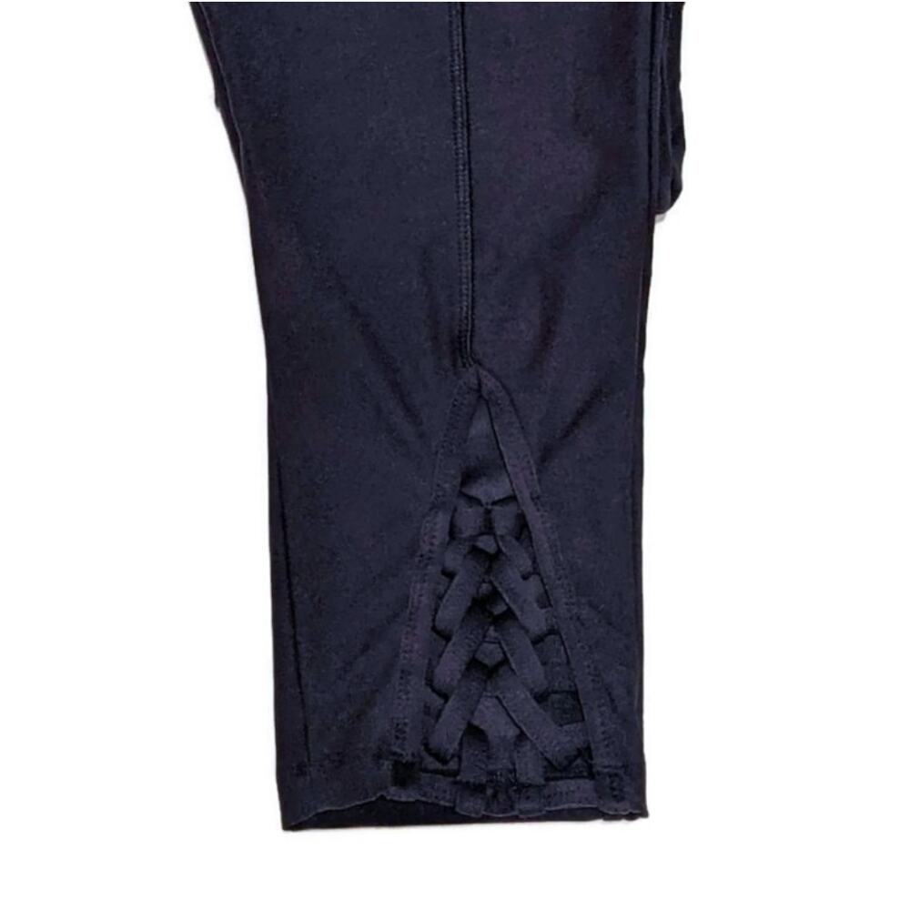 VOGO Purple Athletic Leggings Ankle Braid Detail Cropped Activewear Gym Yoga M - Picture 3 of 10